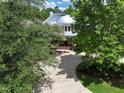 House with a unique dome and landscaping, seen from above at 1153 Four Wheel Dr, Wake Forest, NC 27587