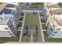 Aerial of townhouses and courtyard at 1227 Shaw View Alley # 101, Raleigh, NC 27601