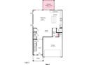 First floor plan featuring an open concept kitchen and living area at 160 Blue Butterfly Dr, Angier, NC 27501