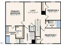 Second floor plan featuring primary bedroom, loft, and two additional bedrooms at 105 Ferry Ct, Rocky Mount, NC 27804