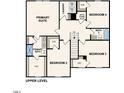 Upper level floor plan with primary suite, 3 bedrooms, and 2 bathrooms at 116 Ferry Ct, Rocky Mount, NC 27804