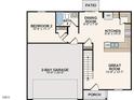 First floor plan showing kitchen, dining room, great room, and 2-car garage at 124 Ferry Ct, Rocky Mount, NC 27804