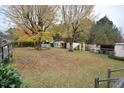 Large backyard with sheds and trees at 124 Jack Bennett Rd, Chapel Hill, NC 27517
