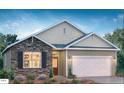 New construction home with stone accents and a two-car garage at 425 Ashley Run, Sanford, NC 27330