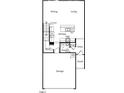 First floor layout features kitchen, living room, powder room, and garage at 132 Malbec Dr, Chapel Hill, NC 27516