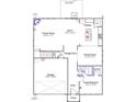 Main floor plan includes kitchen, dining room, Gathering room, guest bedroom, and two-car garage at 30 Calabria Ct, Franklinton, NC 27525