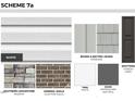 Home exterior finishes including white siding, gray shake, and dark gray shutters at 97 Ethel Ln, Angier, NC 27501