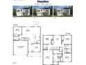 Floor plan showcasing the layout of a four-bedroom, two-story home with two-car garage at 119 Ethel Ln, Angier, NC 27501