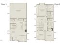 Two-story floor plan featuring a two-car garage and an open living space at 391 Fosterton Cottage Way, Raleigh, NC 27603