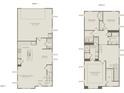 Two-story floor plan featuring a 2-car garage, 3 bedrooms, and open living areas at 393 Fosterton Cottage Way, Raleigh, NC 27603