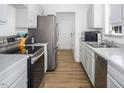 Modern kitchen with stainless steel appliances at 1416 Chambers Rd, Rougemont, NC 27572