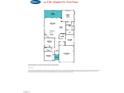 First-floor plan showcasing an open layout with 3 bedrooms, 2 baths, and a 2-car garage at 124 Little Creek Dr, Lillington, NC 27546
