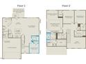 Two-story home floor plan, showing a 2-car garage and multiple bedrooms at 47 Rosedale Way, Pittsboro, NC 27312