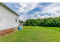 Large backyard with grassy lawn and trees at 4470 S Nc Highway 62, Burlington, NC 27215