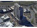 Aerial view of modern high-rise building under construction at 400 W Main St # 1901, Durham, NC 27701