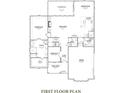 First floor plan with Primary suite and 3 car garage at 5404 Garrett Rd, Durham, NC 27707