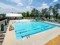 Community pool with a waterslide and a sand play area at 129 Noble Deer Way, Wendell, NC 27591