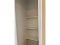 Simple pantry with three shelves for storage at 168 Randolph Dr, Clayton, NC 27520