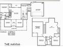 The Hanna floor plan showcasing a 2-story home with bonus room at Tbd Scenic Dr, Sanford, NC 27330