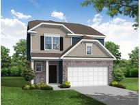 Two-story house with stone accents and a two-car garage at 3500 Mount Ct, Raleigh, NC 27604