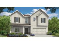 Two-story Craftsman style home with light beige siding and a two-car garage at 421 Marthas View Way, Wake Forest, NC 27587