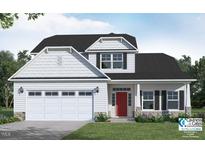 Two-story home with a red door and white siding at 167 Pretty Run Branch Ln, Wendell, NC 27591