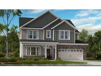 Two story home with gray siding and stone accents at 1024 Dillon Lake Dr, Knightdale, NC 27545