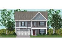 Two-story home with gray siding, a brown door, and a two-car garage at 207 Augusta Pond Way # 154, Raleigh, NC 27603