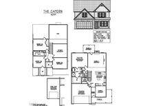 The Camden floor plan, featuring a two-car garage and open concept living area at 106 Roma Gora Ct, Princeton, NC 27569