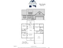 The Emily floor plan by Neuse River Homes, showcasing a two-car garage and open layout at 102 Roma Gora Ct, Princeton, NC 27569