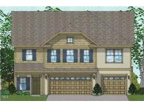 Two-story home with neutral siding, double garage, and dormer windows at 2165 Pink Peony Cir # 230, Durham, NC 27703