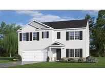 Two-story house with white siding, black shutters, and a two-car garage at 305 Leven Dr, Gibsonville, NC 27249