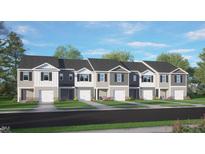 Five-unit townhome building, gray and white exterior, landscaping at 13 Sweet Meadow Rd, Angier, NC 27501