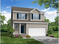 Two-story house with a neutral exterior, two-car garage, and landscaping at 100 Arundel Dr, Archer Lodge, NC 27527
