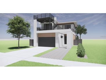 Two-story modern home with attached garage at 2344 Bay W St, Sarasota, FL 34237