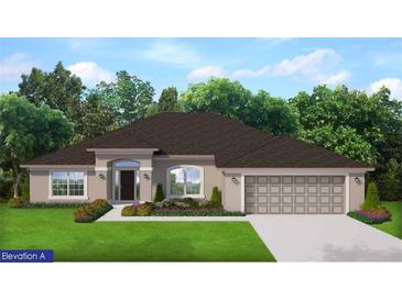 One-story house with a two-car garage and a landscaped front yard at 5778 Englewood Rd, Venice, FL 34293