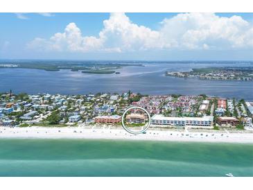 Beautiful aerial view of the beachfront condo building on Anna Maria Island, Florida at 1900 Gulf N Dr # 4, Bradenton Beach, FL 34217