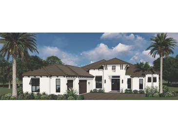 Single-story home with brown tile roof and white stucco exterior at 1107 Blue Shell Loop, Sarasota, FL 34240