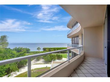 Spacious balcony with water views at 3080 Grand Bay Blvd # 532, Longboat Key, FL 34228