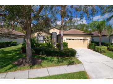 Single-Gathering home with a two-car garage and lush landscaping at 8115 Stirling Falls Cir, Sarasota, FL 34243