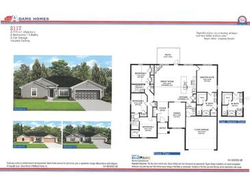 2117 sq ft home, 3 bed, 3 bath, 2-car garage; detailed floor plan at 2525 Clovelon, North Port, FL 34291