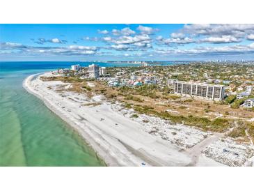 Beachfront view of condo and the Gulf of Mexico at 420 Beach Rd # 203, Sarasota, FL 34242
