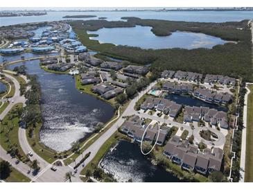 An elevated community view showing the water features and location of this desirable subdivision at 513 Woodstork Cir, Bradenton, FL 34209