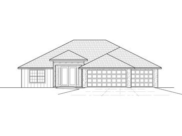 Front exterior elevation featuring a modern design and a two-car garage at 756 Citrus Rd, Venice, FL 34293