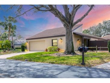 Charming single-story home with a well-maintained lawn, mature shade tree, and inviting curb appeal at 3933 Glen Oaks Manor Dr, Sarasota, FL 34232