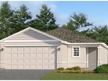 Charming single-Gathering home featuring a two-car garage, neutral paint scheme and manicured lawn at 3707 Ambersweet Crossing, Parrish, FL 34219