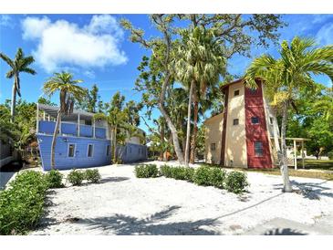Unique compound with quaint cottages and lush tropical landscaping on a sunny day at 433 N Osprey Ave, Sarasota, FL 34236