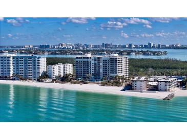 Beautiful beachfront condos with beach access, crystal blue water, and stunning skyline views at 1800 Benjamin Franklin Dr # B308, Sarasota, FL 34236