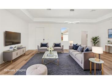 Bright living room showcasing modern furnishings, a plush rug, and ample natural light at 2364 Carpenter Ln, North Port, FL 34286