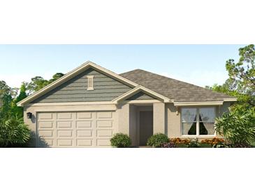 Charming single-Gathering home featuring a two-car garage, attractive landscaping, and a welcoming front porch at 4108 112Th E St, Palmetto, FL 34221